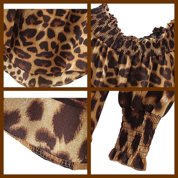 LEOPARD OFF THE SHOULDER TOP - Picture 6 of 8